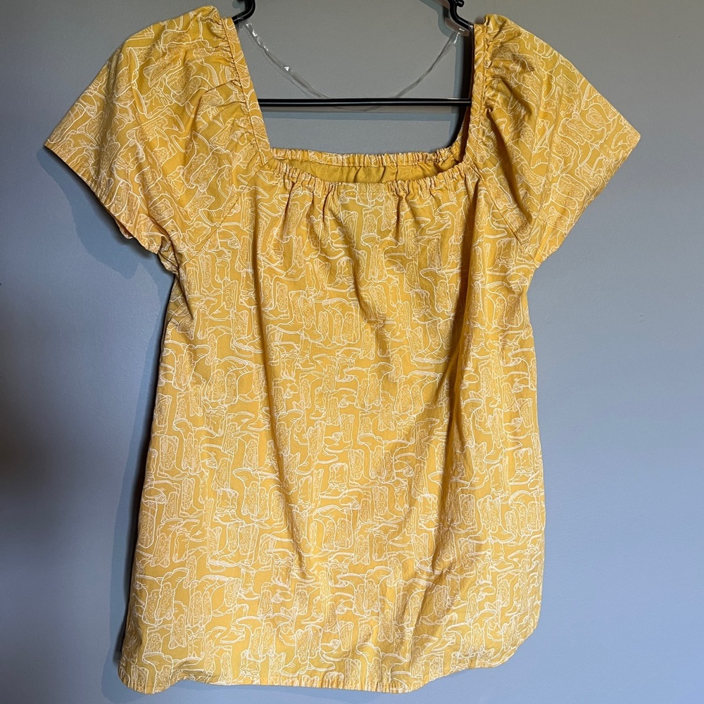 Wrangler Cowboy Boots Printed Top Size Large
